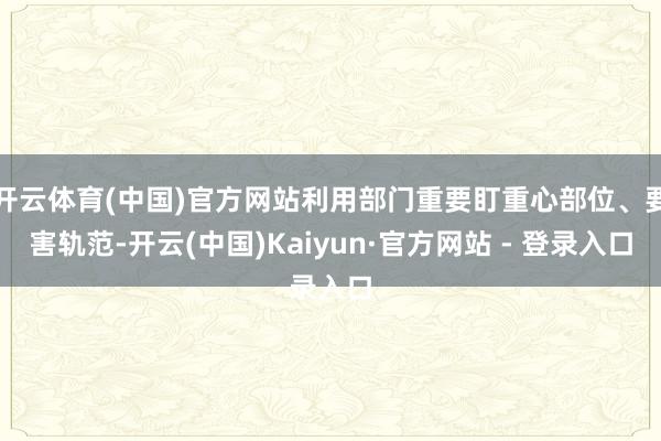 开云体育(中国)官方网站利用部门重要盯重心部位、要害轨范-开云(中国)Kaiyun·官方网站 - 登录入口